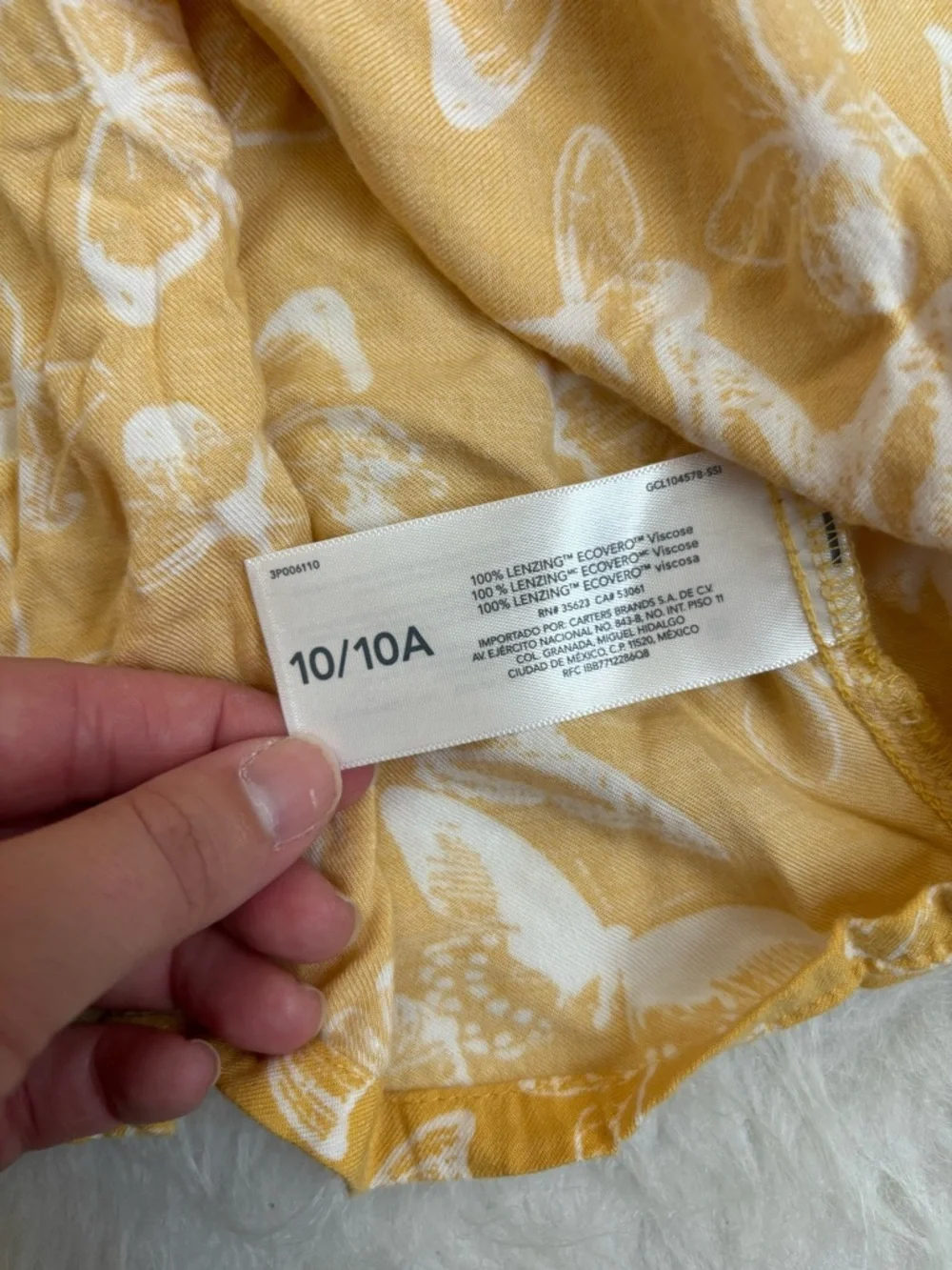 OshKosh B'gosh Girls Mustard Yellow Cottagecore Butterfly Print Sundress